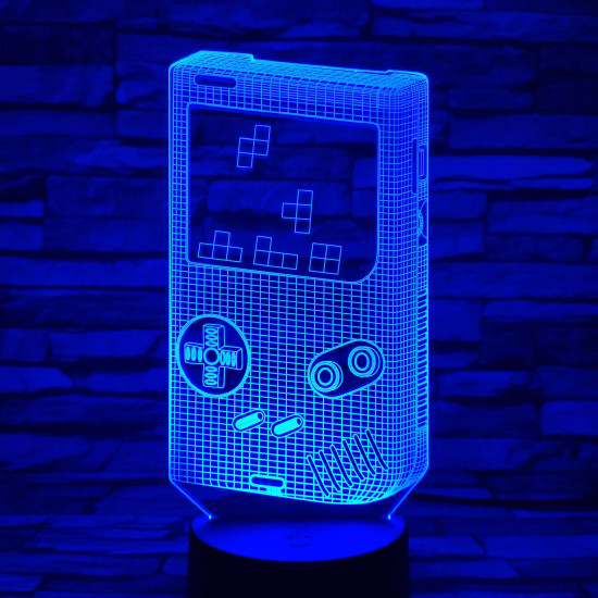 Tetrisz 7 színű  3D led lámpa