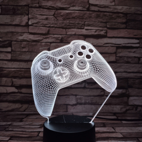 Kontroller 7 színű 3D led lámpa