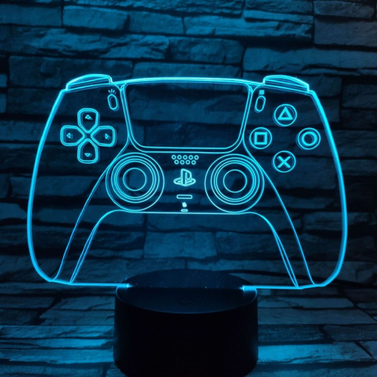 Kontroller 7 színű 3D led lámpa