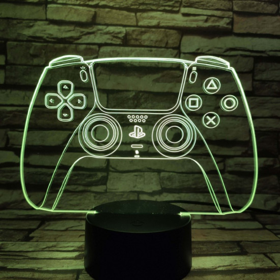 Kontroller 7 színű 3D led lámpa