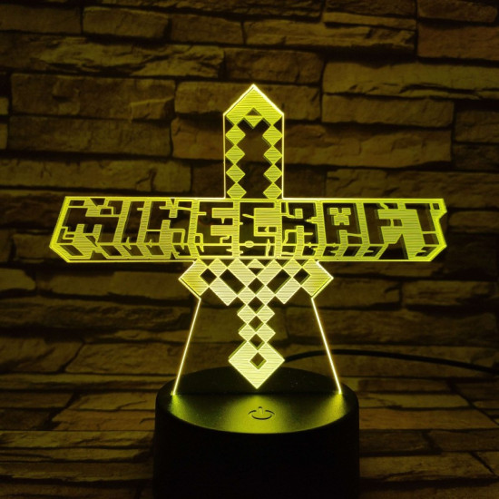 Minecraft  7 színű 3D led lámpa