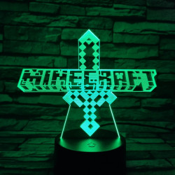 Minecraft  7 színű 3D led lámpa