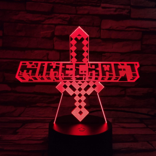 Minecraft  7 színű 3D led lámpa