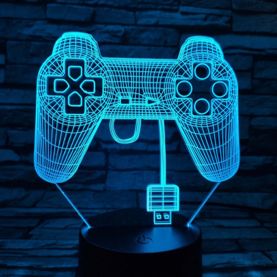 Kontroller 7 színű 3D led lámpa