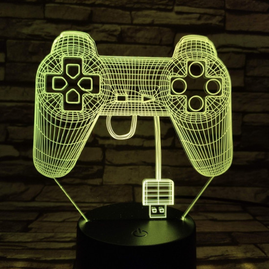 Kontroller 7 színű 3D led lámpa