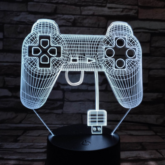 Kontroller 7 színű 3D led lámpa