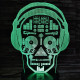 DJ koponya fej 7 színű 3D led lámpa
