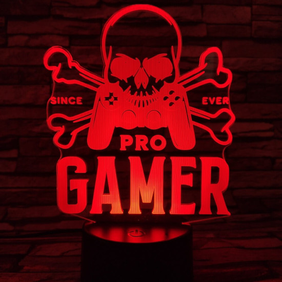 Gamer 7 színű 3D led lámpa