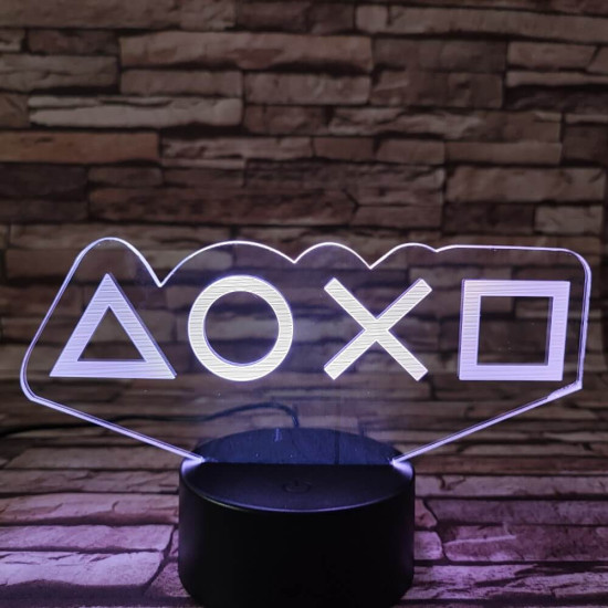 Játék ikonok 7 színű 3D led lámpa