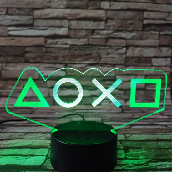 Játék ikonok 7 színű 3D led lámpa