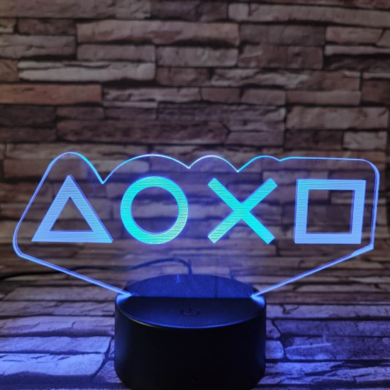 Játék ikonok 7 színű 3D led lámpa