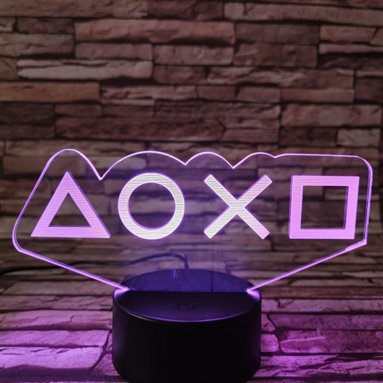 Játék ikonok 7 színű 3D led lámpa