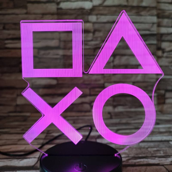 Konzol ikonok 7 színű 3D led lámpa