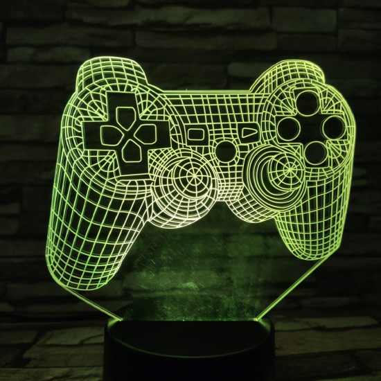 Kontroller 7 színű 3D led lámpa