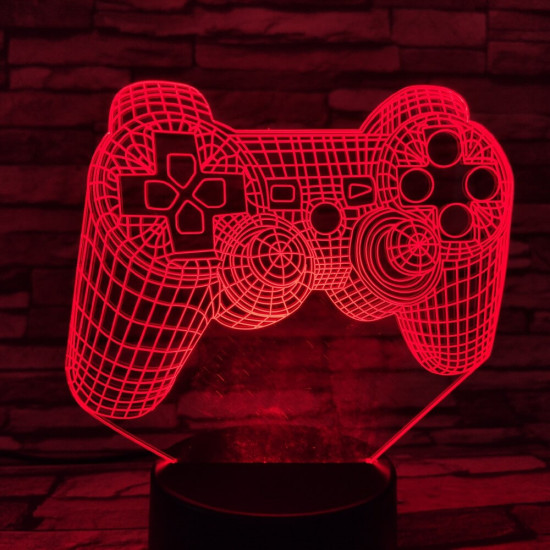 Kontroller 7 színű 3D led lámpa