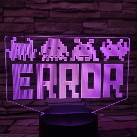 ERROR 7 színű 3D led lámpa