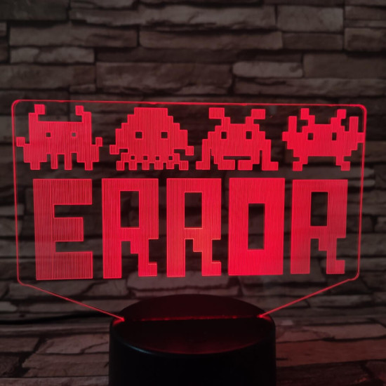 ERROR 7 színű 3D led lámpa