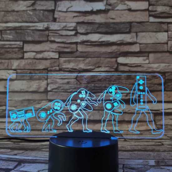 Konzol evolúció 7 színű 3D led lámpa