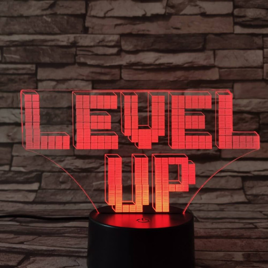 Level up 7 színű 3D led lámpa
