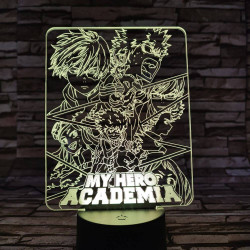 My hero Academia 7 színű 3D led lámpa