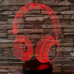 Fülhallgató 2 7 színű 3D led lámpa