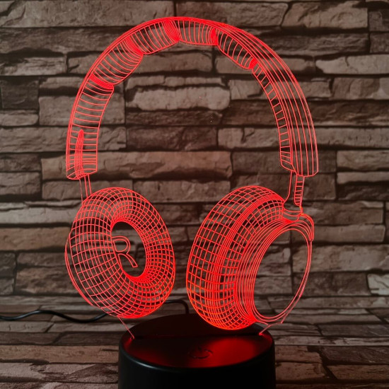 Fülhallgató 2 7 színű 3D led lámpa