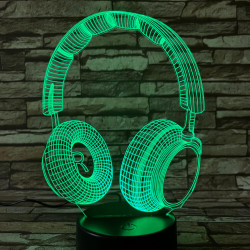 Fülhallgató 2 7 színű 3D led lámpa