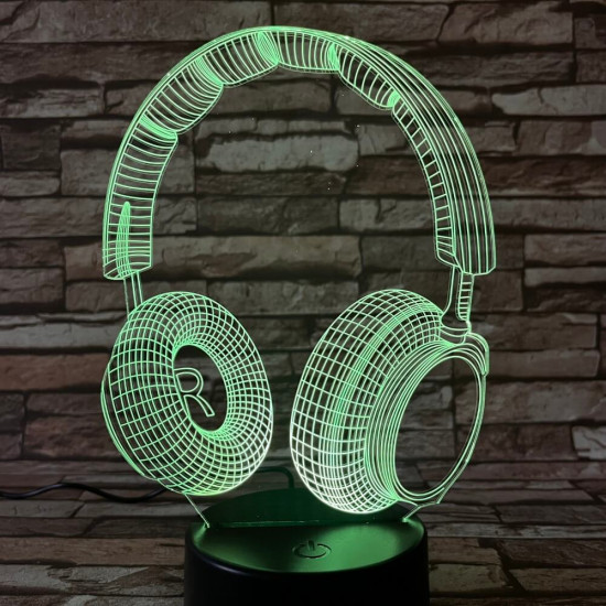 Fülhallgató 2 7 színű 3D led lámpa