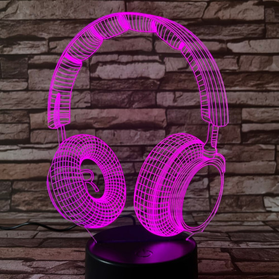 Fülhallgató 2 7 színű 3D led lámpa