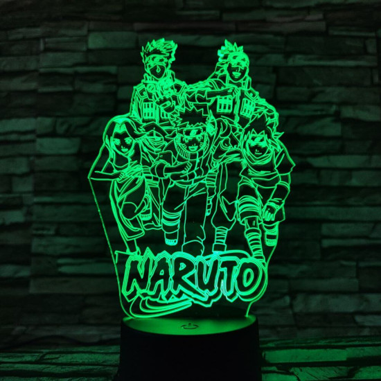 Naruto-csoport 7 színű 3D led lámpa