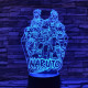 Naruto-csoport 7 színű 3D led lámpa