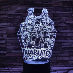 Naruto-csoport 7 színű 3D led lámpa
