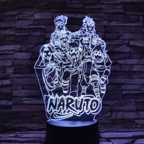 Naruto-csoport 7 színű 3D led lámpa