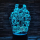 Naruto-csoport 7 színű 3D led lámpa