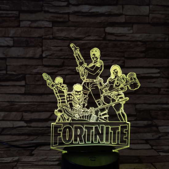 Fortnite 7 színű 3D led lámpa