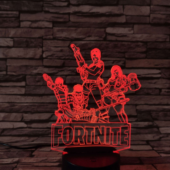 Fortnite 7 színű 3D led lámpa