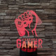 Gamer 7 színű 3D led lámpa