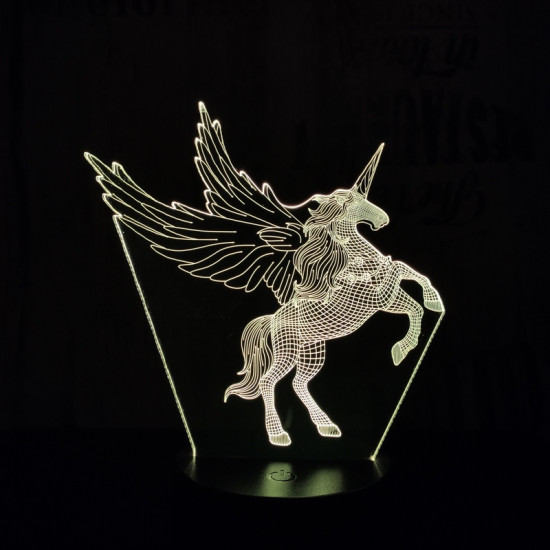 Nagy pegazus  7 színű  3D led lámpa