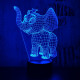 Kis elefánt 7 színű  3D led lámpa