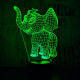 Kis elefánt 7 színű  3D led lámpa