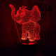 Kis elefánt 7 színű  3D led lámpa