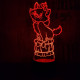 Masnis cica 7 színű 3D led lámpa