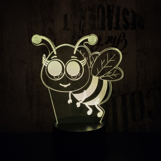 Méhecske 7 színű 3D led lámpa