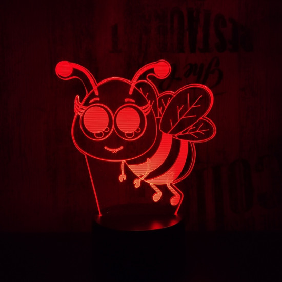 Méhecske 7 színű 3D led lámpa