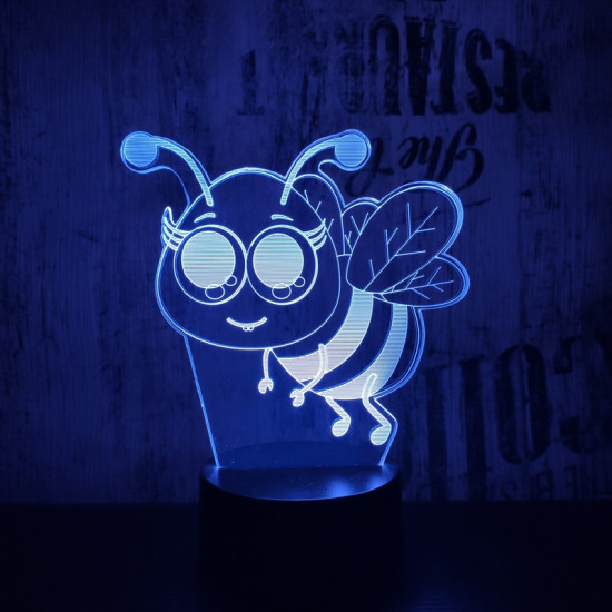 Méhecske 7 színű 3D led lámpa
