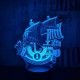 Kalózhajó 7 színű 3D led lámpa