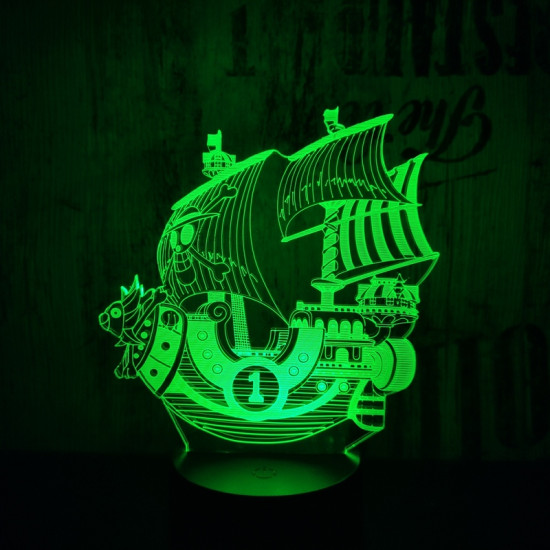 Kalózhajó 7 színű 3D led lámpa