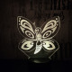 Pillangó  7 színű 3D led lámpa