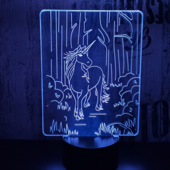 Egyszarvú ló 7 színű 3D led lámpa