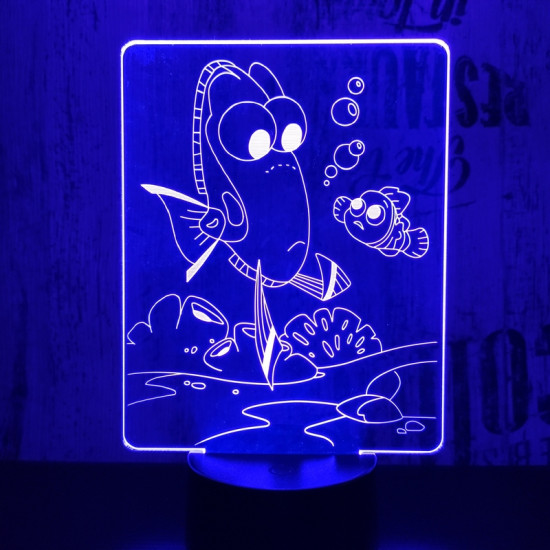 Halacska 7 színű 3D led lámpa